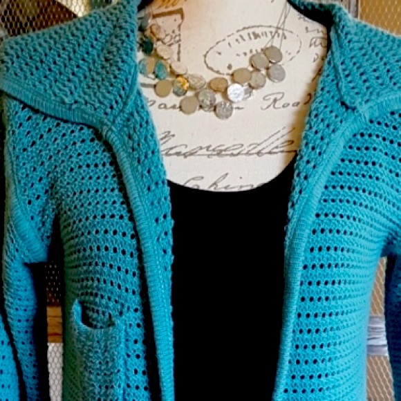 Free People Open Knit Cardigan with Hood - Picture 2 of 5